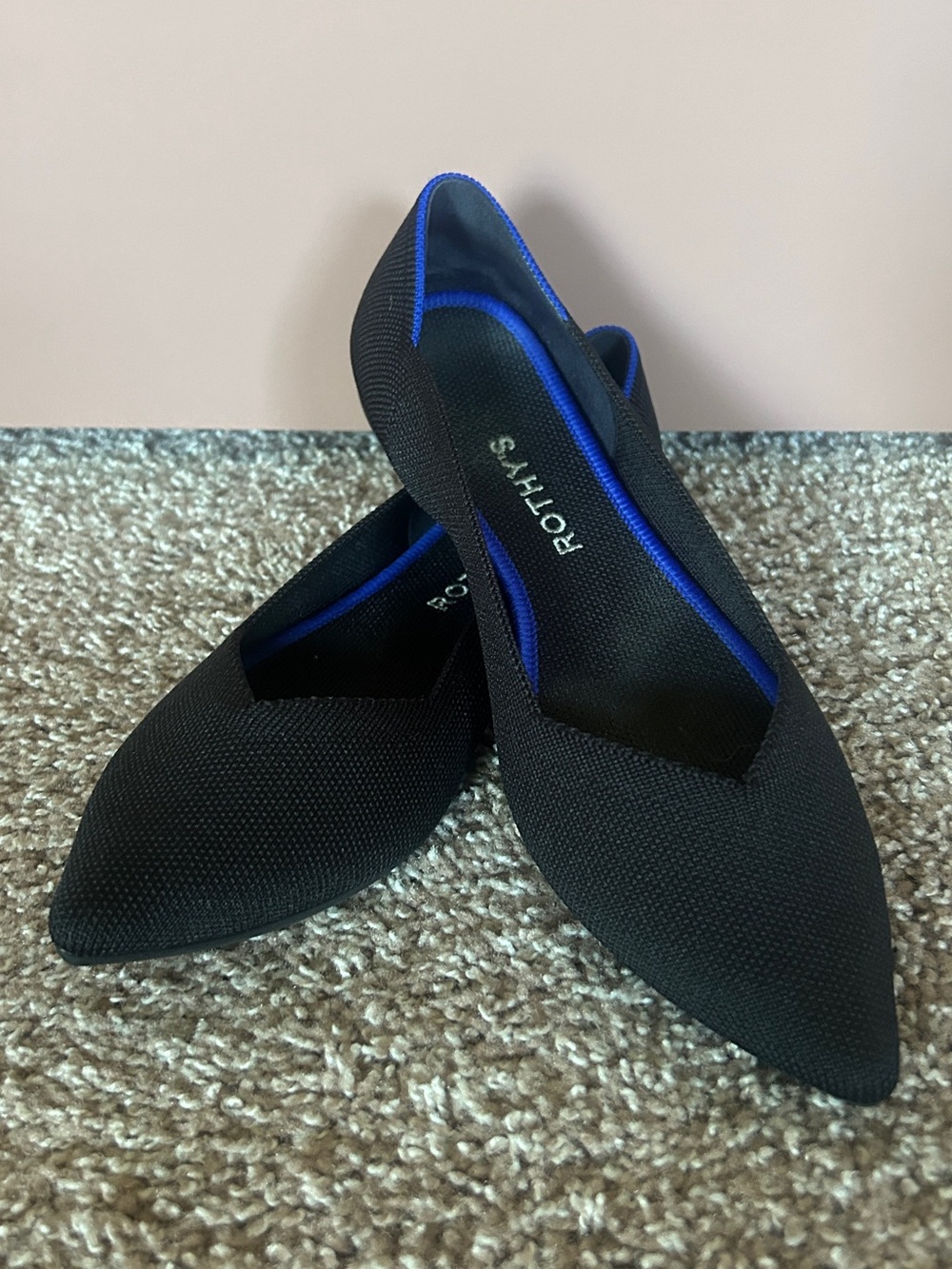 ROTHYS The Point II Flat Ballet Womens Sz 9.5 Black Shoes Ballet Blue Timeless